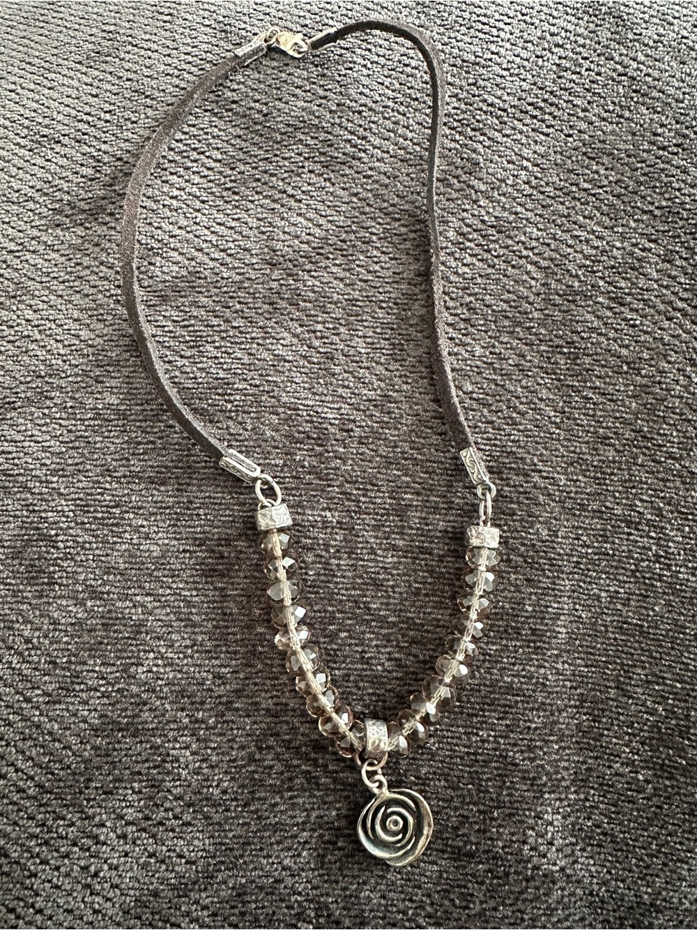 Megiddo leather and beaded necklace